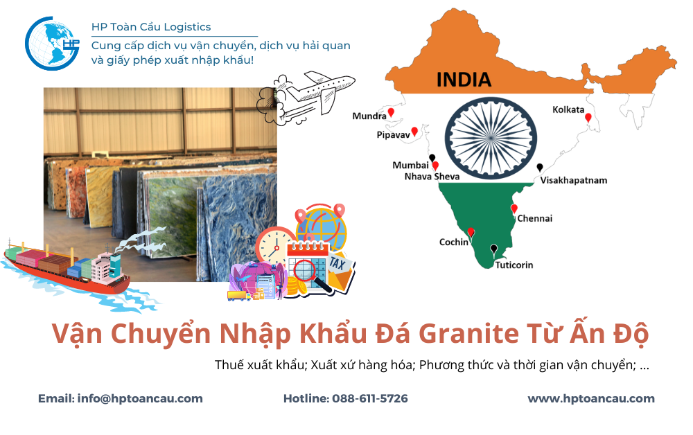 Vận Chuyển Nhập Khẩu Đá Granite Từ Ấn Độ