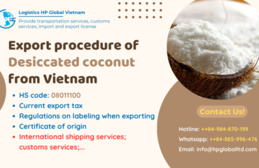 Procedures, duty and freight for exporting Desiccated coconut from Vietnam