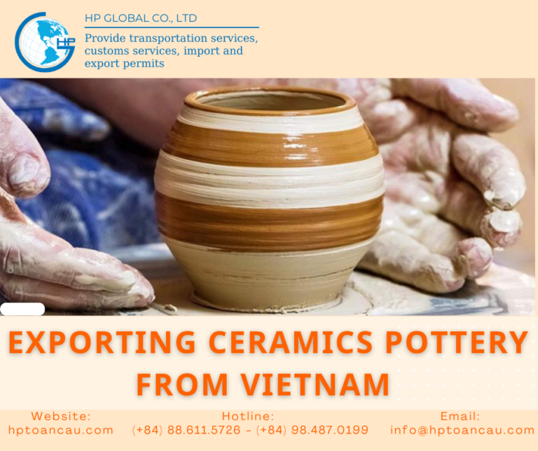Freight and duty to export Ceramics pottery from Vietnam