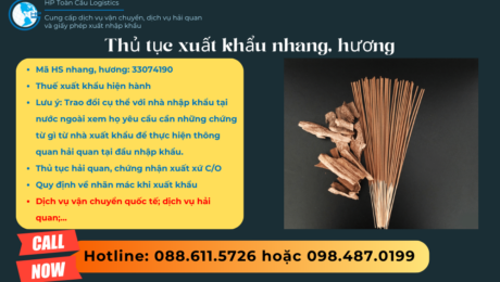 Thủ tục và thuế xuất khẩu nhang, hương