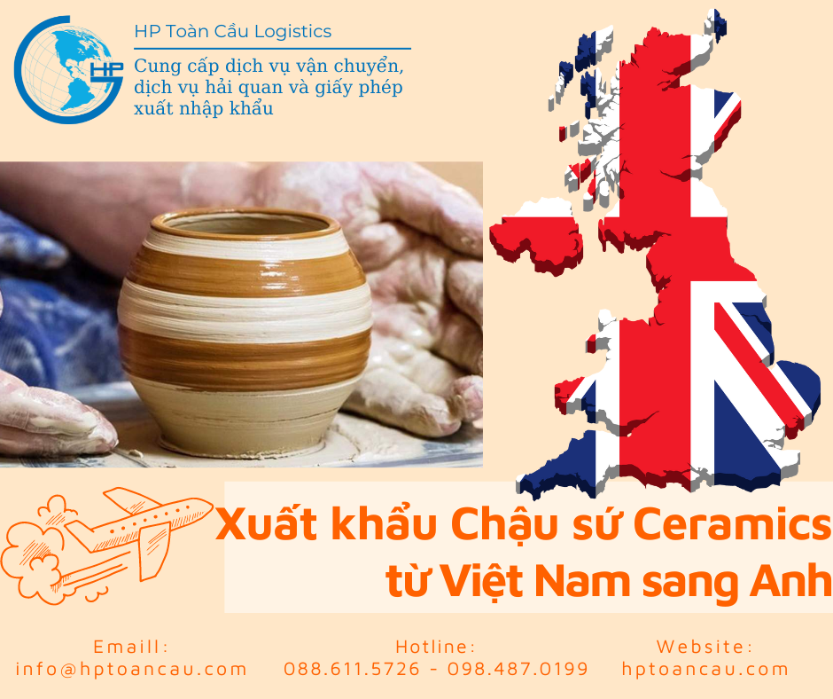 Vận chuyển Chậu sứ ceramics xuất khẩu từ Việt Nam sang UK