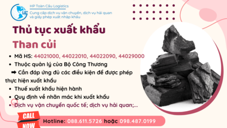 Thủ tục và thuế xuất khẩu Than củi