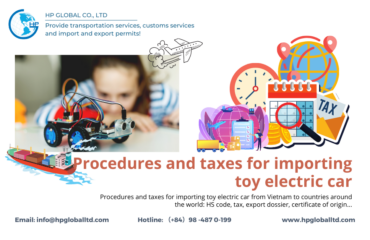 Procedures and taxes for importing toy electric car