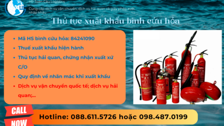 Thủ tục và thuế xuất khẩu bình cứu hỏa