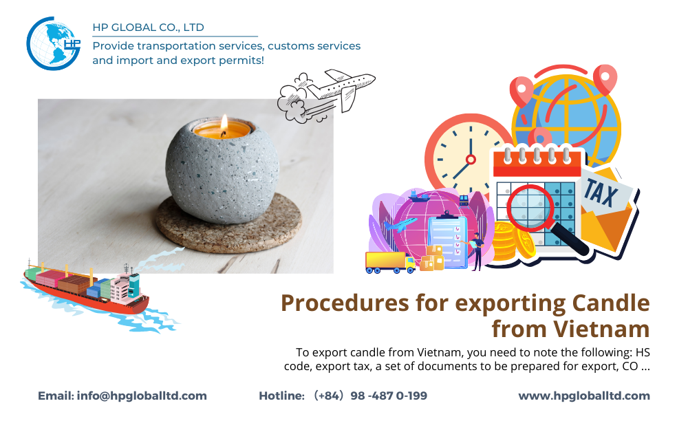 Procedures for exporting candle from Vietnam