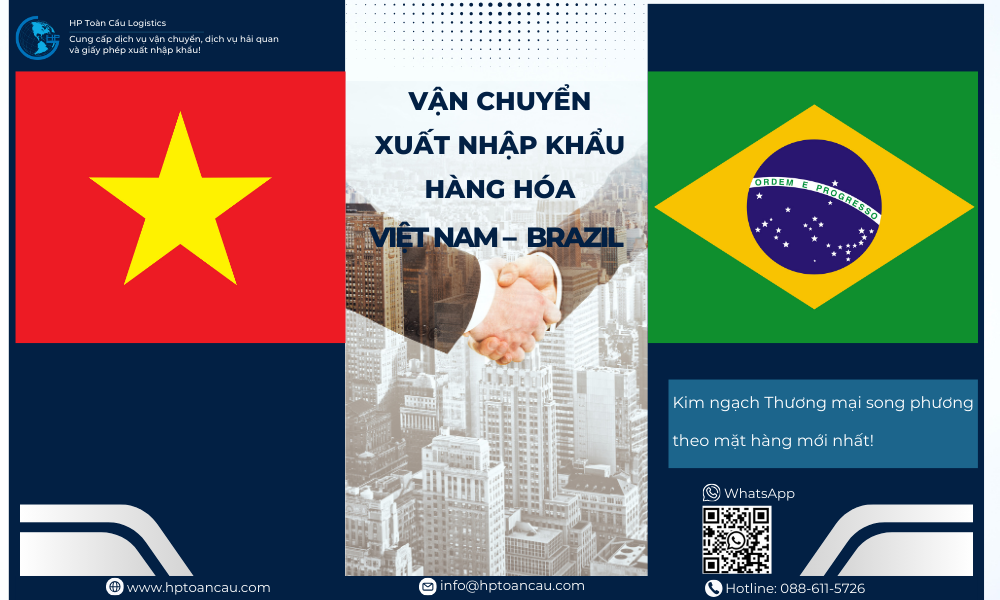 vận chuyển xuất nhập khẩu hàng hóa Việt Nam - Brazil