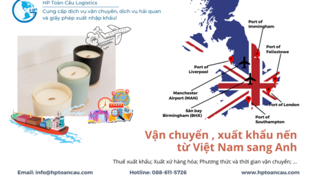 Vận chuyển xuất khẩu nến từ Việt Nam sang Anh