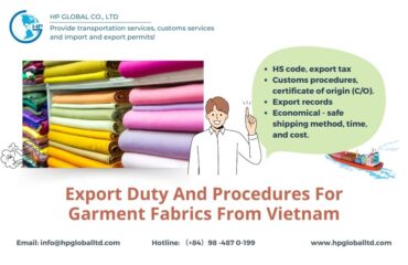 Export Duty And Procedures For garment fabrics from Vietnam