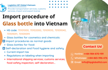 Import duty and procedures Glass bottle Vietnam