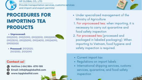 Procedures for importing tea products