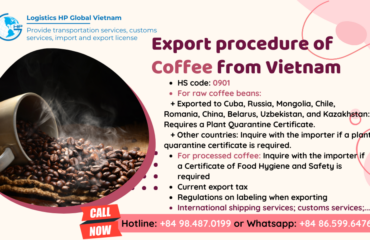 Procedures, duty and freight for exporting Coffee  from Vietnam