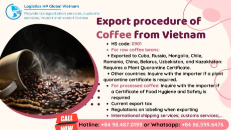 Procedures, duty and freight for exporting Coffee  from Vietnam