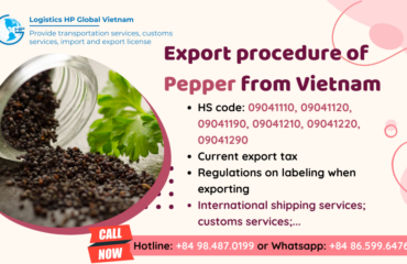 Procedures, duty and freight for exporting Pepper from Vietnam