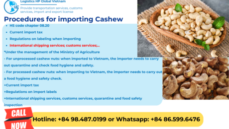 Import duty and procedures Cáhews Vietnam