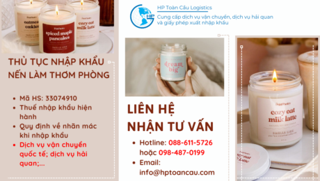 Thủ tục và thuế nhập khẩu nến làm thơm phòng