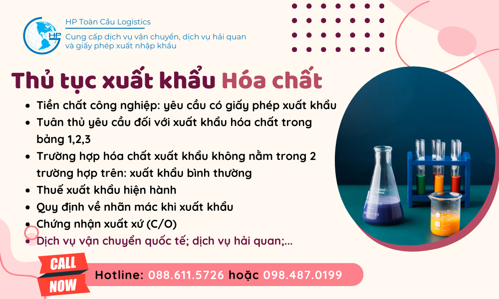 Thủ tục và thuế xuất khẩu Hóa chất