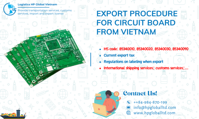 Freight and duty to export Circuit board from Vietnam