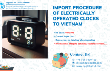 import duty electrically operated clock to Vietnam