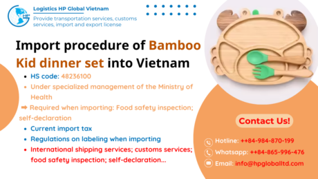 Import duty and procedures Bamboo Kid dinner set Vietnam