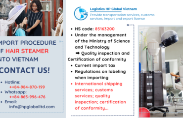 Import duty and procedures Hair steamer Vietnam