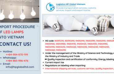 Import duty and procedures LED lamps Vietnam