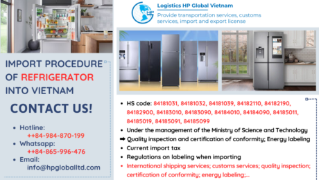 Import duty and procedures Refrigerator Vietnam