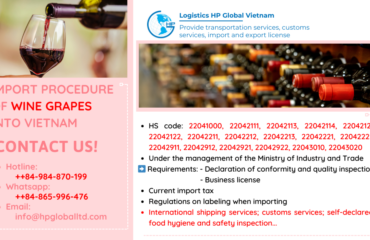 Import duty and procedures Wine grapes Vietnam