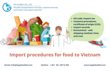 Import procedures for food to Vietnam