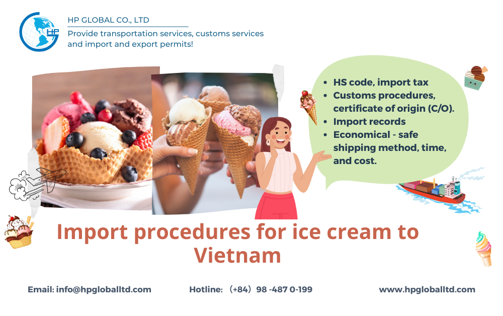 Import procedures for ice cream to Vietnam