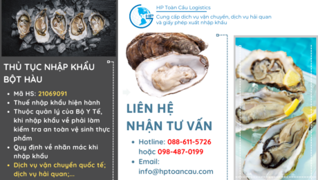 Thủ tục nhập khẩu bột hàu