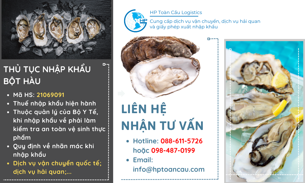 Thủ tục nhập khẩu bột hàu