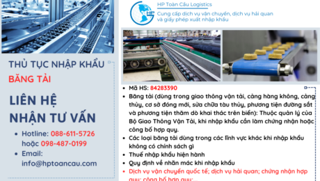 Thủ tục và thuế nhập khẩu Băng tải