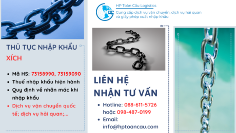 Thủ tục và thuế nhập khẩu Xích