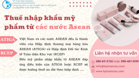 thuế nhập khẩu mỹ phẩm từ các nước Asean