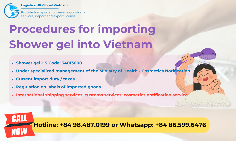 Import duty and procedures Shower gel Vietnam