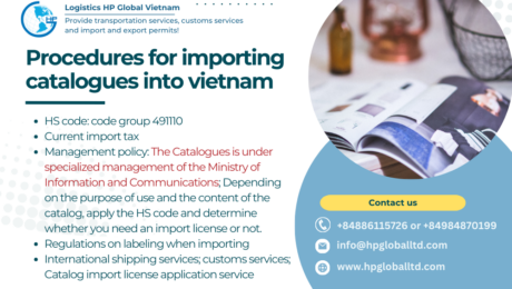 Procedures for importing catalogues into vietnam