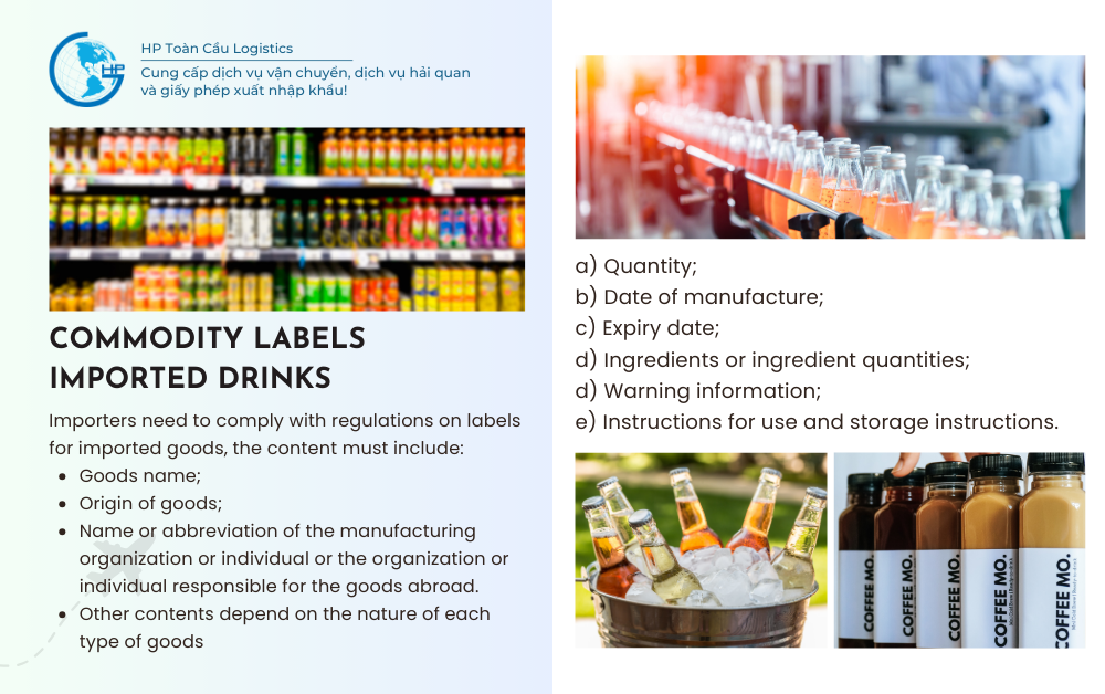Commodity labels imported drinks