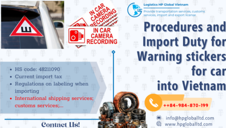 Import Warning stickers for car into Vietnam