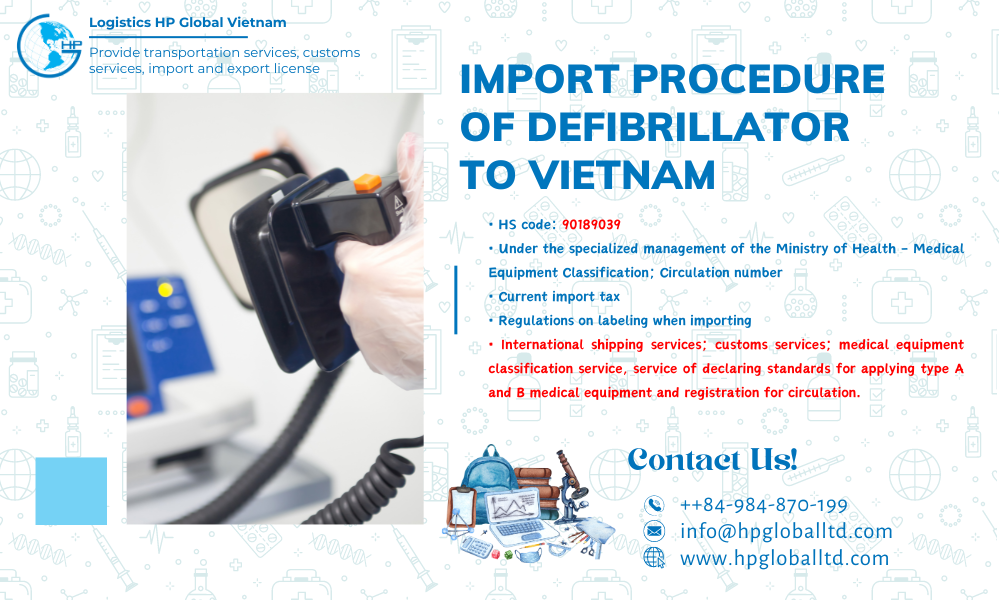 Import duty and procedures Defibrillator Vietnam