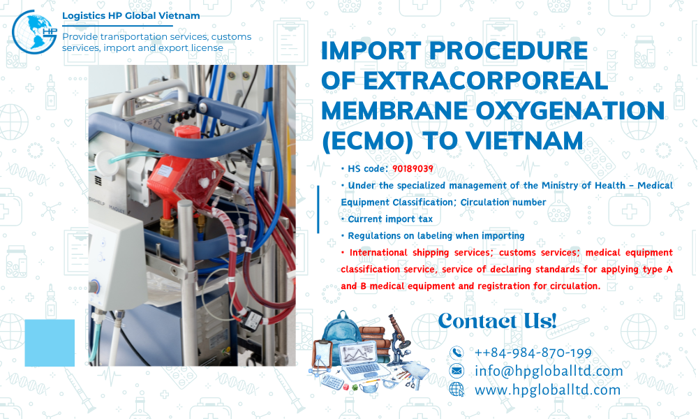 Import duty and procedures Extracorporeal membrane oxygenation (ECMO) Vietnam