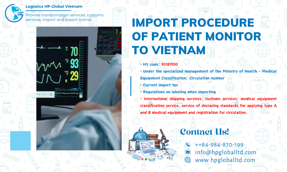 Import duty and procedures Patient monitor Vietnam