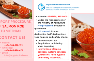 Import duty and procedures Salmon roe Vietnam