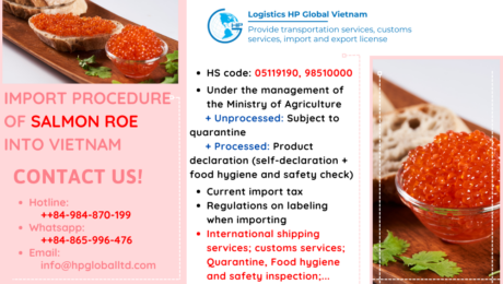 Import duty and procedures Salmon roe Vietnam