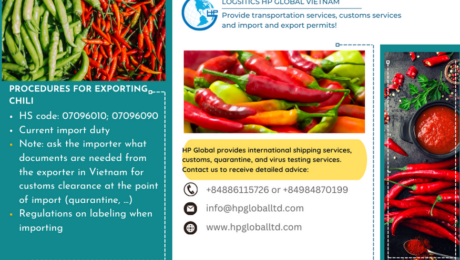 Procedures for exporting chili