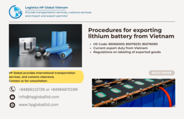 Procedures for exporting lithium battery from vietnam