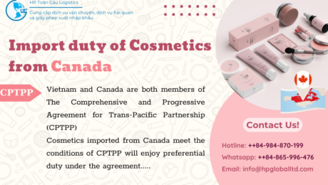 cosmetics import duty to Vietnam from Canada