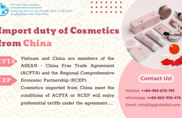 cosmetics import duty to Vietnam from China