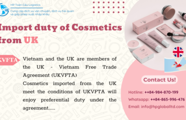 cosmetics import duty to Vietnam from UK