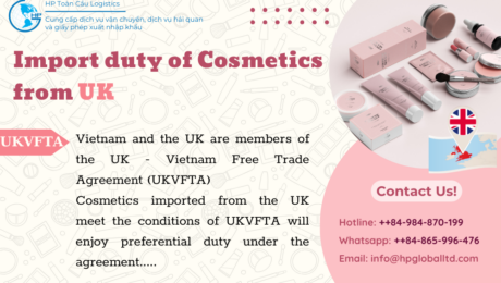 cosmetics import duty to Vietnam from UK