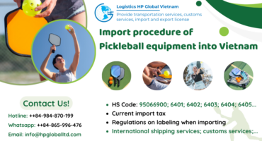 Import duty and procedures Pickleball equipment Vietnam